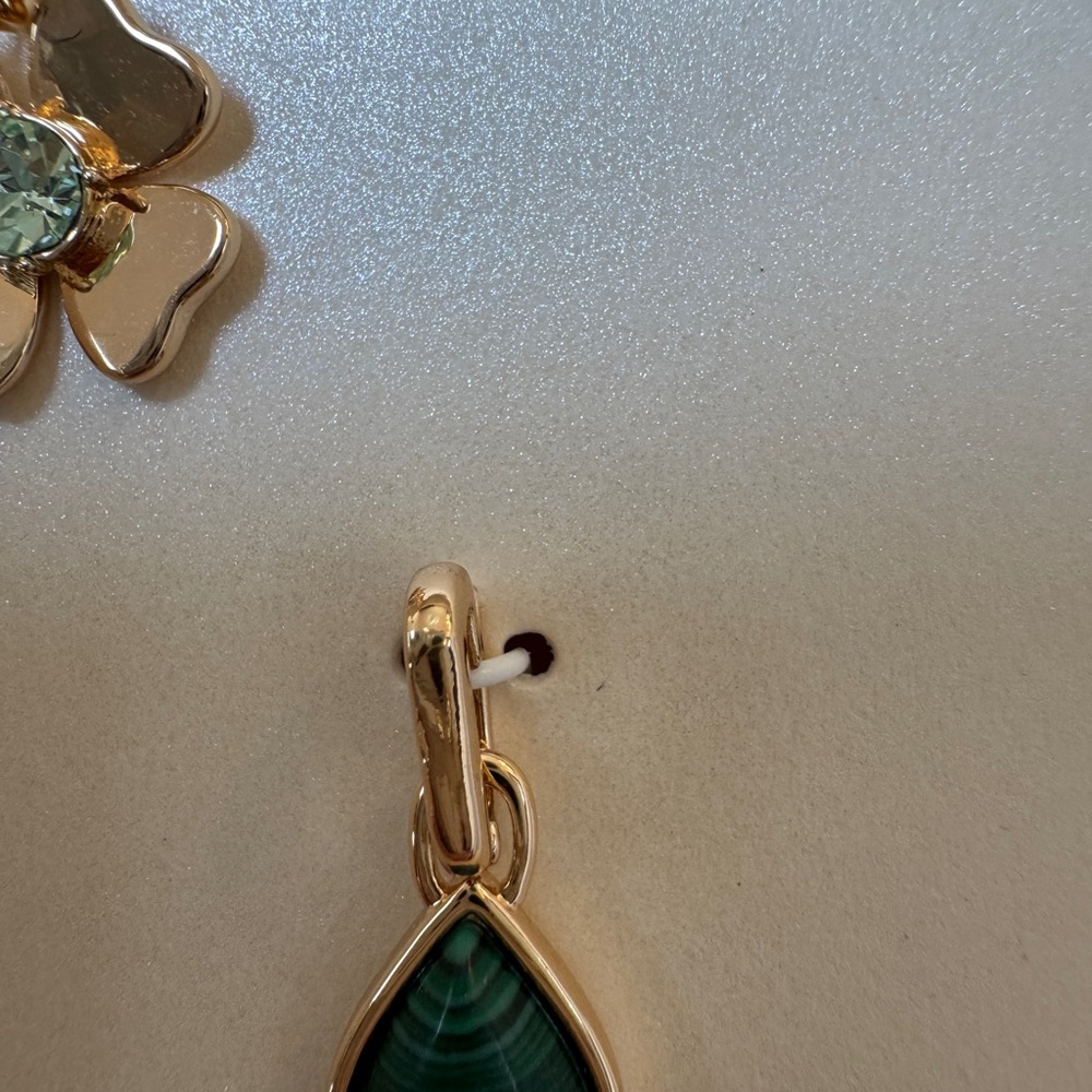 NWT 3 CHARMS w extra clasp Elephant 4 Leaf Clover Green Luck charm ON 34th - Picture 8 of 12